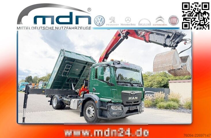 Pašizgāzējs kravas automašīna MAN TGM 18.320 4x2 Kipper KRAN 15m FUNK AHK