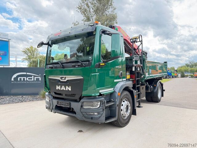 Pašizgāzējs kravas automašīna MAN TGM 18.320 4x2 Kipper KRAN 15m FUNK AHK