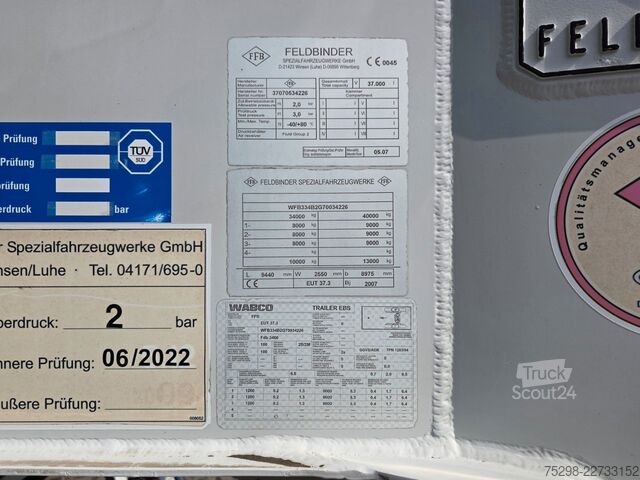 Silo oplegger FELDBINDER EUT 37.2/6845/A/2 | Alu-Felgen | 37.000l