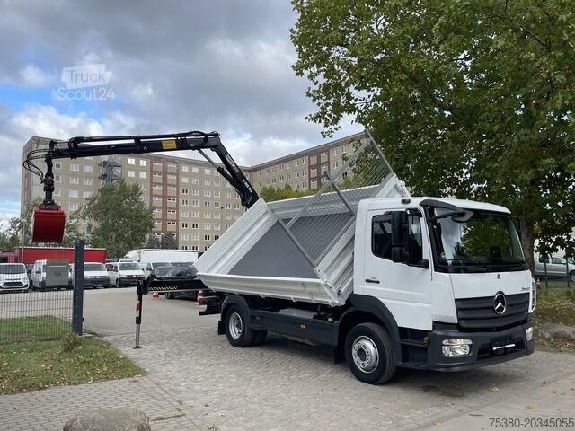 Kravas automašīnai uzstādīts celtnis mercedes-benz Atego 1224 Dreiseitenkipper Kran Greifer *Klima*