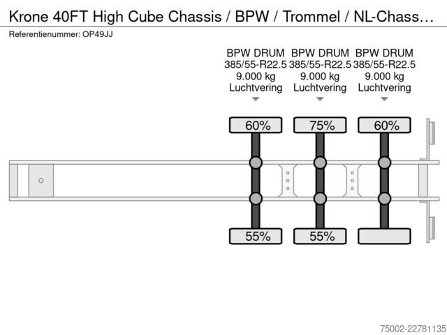 Containervervoer Krone N/A 40FT High Cube Chassis / BPW / Trommel / NL...