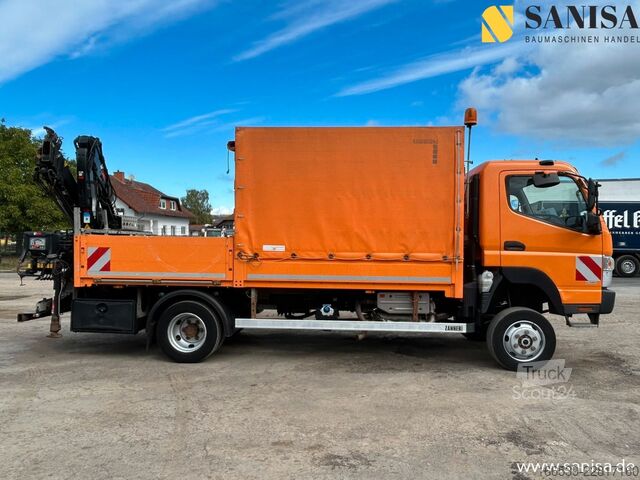 Samochód dostawczy z plandeką MITSUBISHI Fuso Canter 6C18/Kran HIAB/4x4 Allrad/Klima