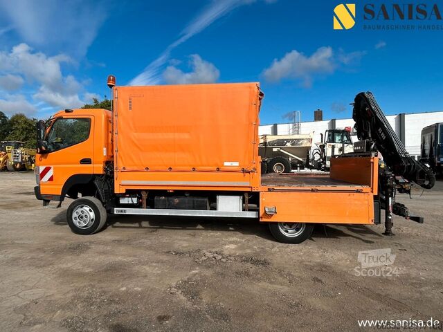 Samochód dostawczy z plandeką MITSUBISHI Fuso Canter 6C18/Kran HIAB/4x4 Allrad/Klima