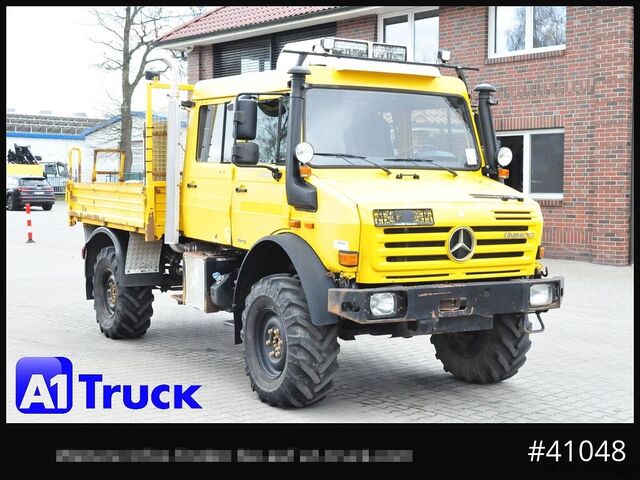 Бортовой грузовик UNIMOG U4000, 437/25 4x4, Pritsche, Doka, Allrad 6 Sitze,