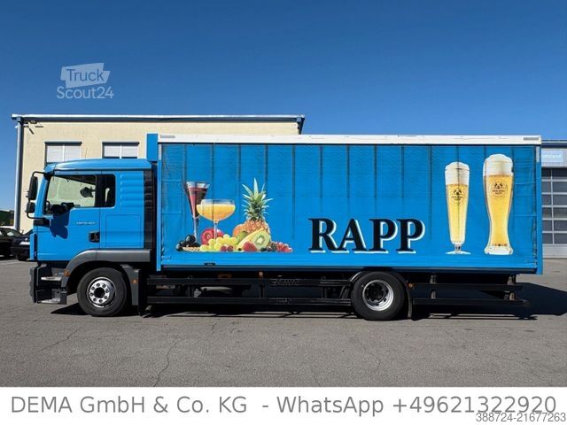 Autocarro con pianale e telone MAN TGM 15.250*ElektrischeRollplaneBeidseitig*Klima*
