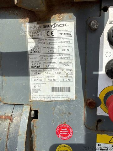 Werkplatform Skyjack SJ III 3219 elektr. Hebebühne AH 7,80 m