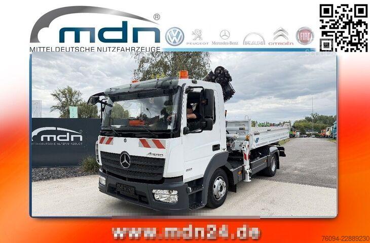 Treveis tippebil MERCEDES-BENZ Atego 818 Kipper KRAN 14m SEILWINDE FUNK AHK