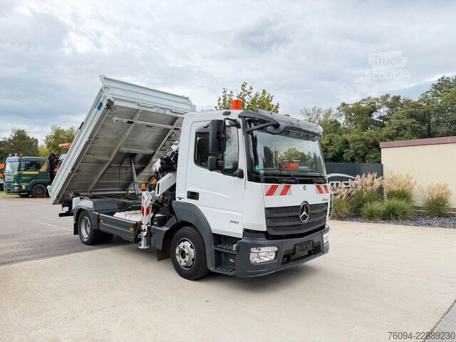 Treveis tippebil MERCEDES-BENZ Atego 818 Kipper KRAN 14m SEILWINDE FUNK AHK