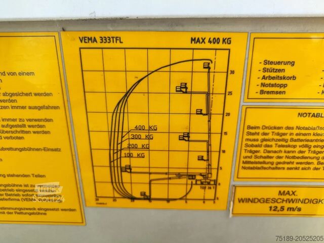 Lifting platform Scania P124-420 6x2 Vema 333 TFL-E Firetruck