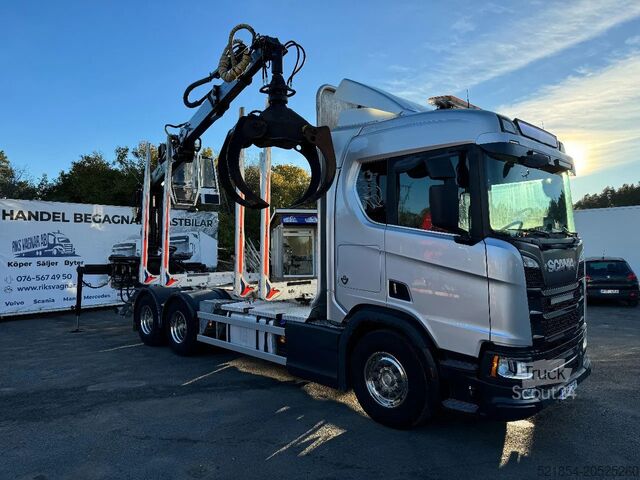 Timber transporter Scania R730 V8 6X4, Retarder, Timber-truck + Crane, 2020