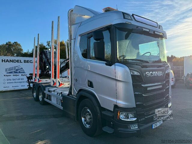 Timber transporter Scania R730 V8 6X4, Retarder, Timber-truck + Crane, 2020
