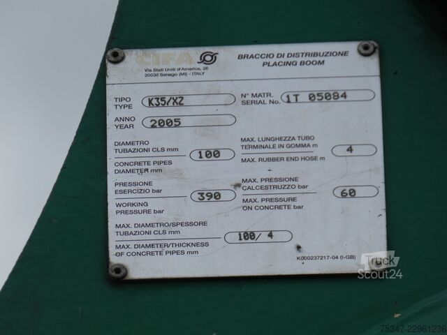 Beton pompası kamyonu Iveco TRAKKER 380