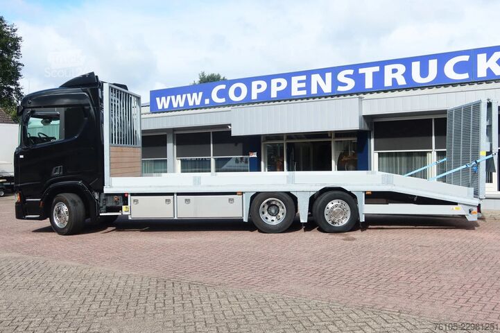 Araba taşıyıcı panelvan Scania R500 Oprijvrachtwagen 6x2 Black_Line Stuur_Lift_AS