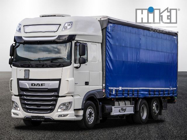 Samochód ciężarowy z plandeką typu platforma DAF XF 530 FAN SSC PLANE INTARDER + ANHÄNGER 38 STELL