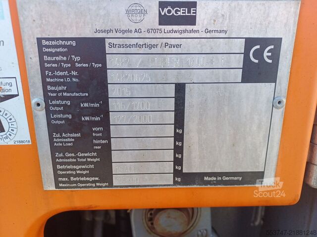 Trinkelių klotuvas Vögele Super 1800-3