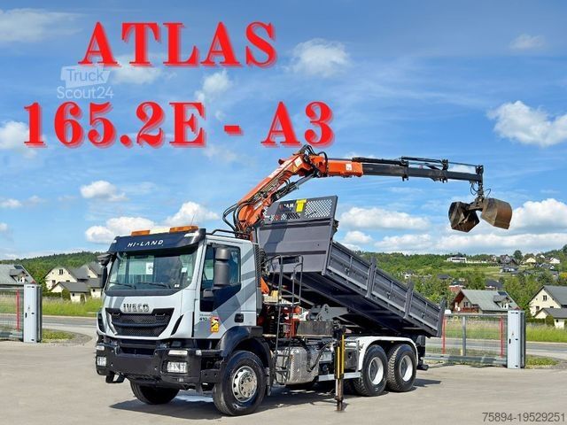Gru montata su autocarro IVECO TRAKKER 410*Kipper 5,20m*ATLAS 165.2E * FUNK/6x4