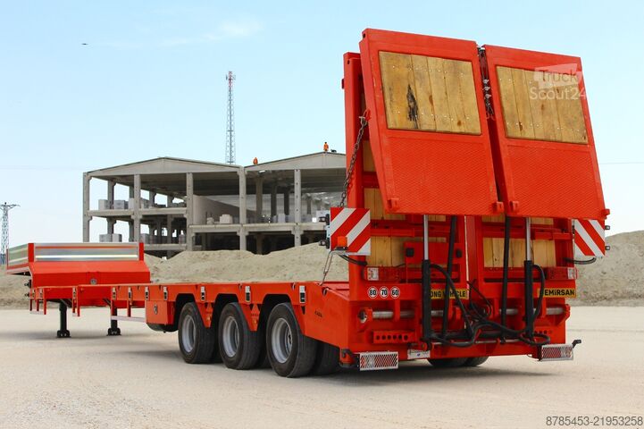 Alçak yataklı yarı römork inşaat makinesi taşımak için LOWBED TRAILER 2026