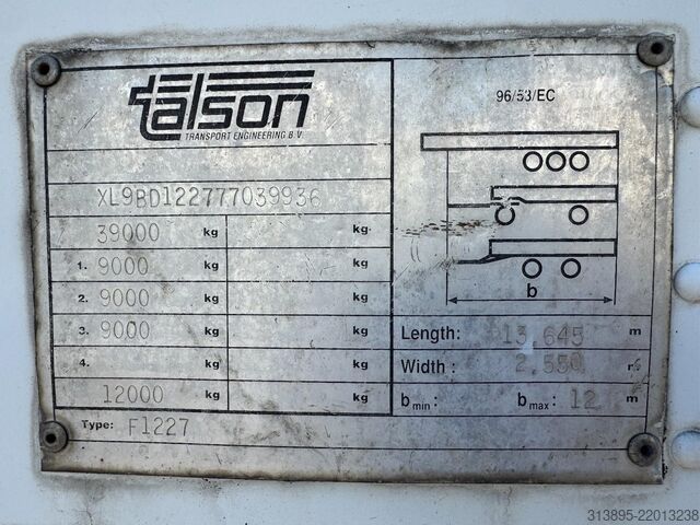 Bőrönd Talson F1227 Confectie/BPW/Gavalnised