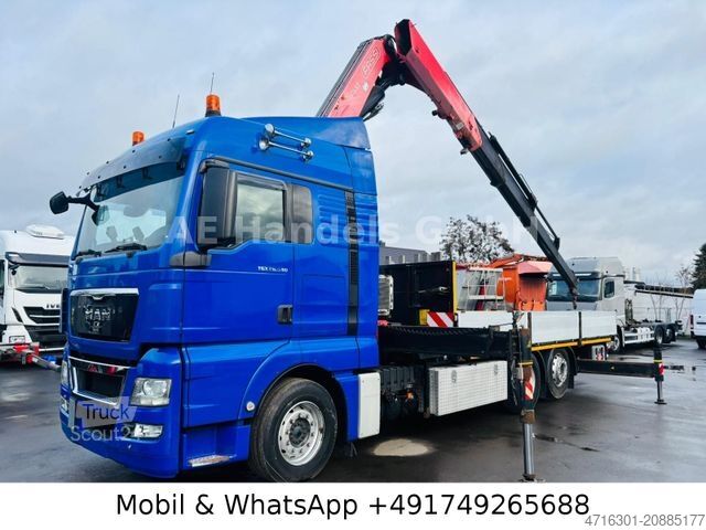 Camion plateau MAN TGX 26.540 XLX BL 6x2 FASSI F455 *Funk/Lenk+Lift