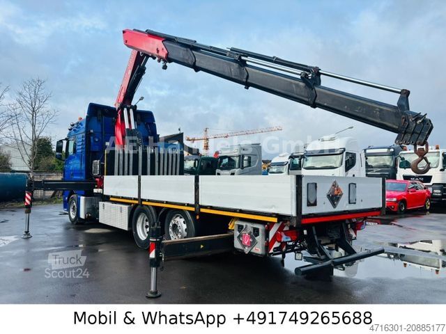 Flatbed truck MAN TGX 26.540 XLX BL 6x2 FASSI F455 *Funk/Lenk+Lift