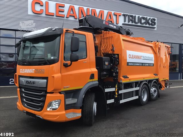Šiukšlių surinkimo transporto priemonė DAF FAN CF 340 Hiab 23 ton/meter laadkraan