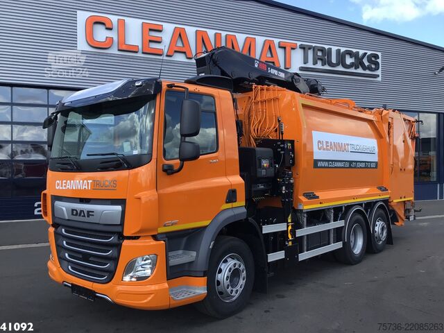 Šiukšlių surinkimo transporto priemonė DAF FAN CF 340 Hiab 23 ton/meter laadkraan