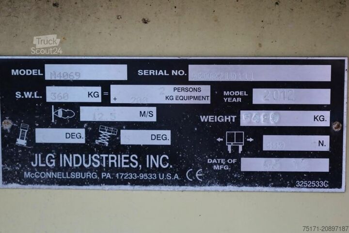 Sakselevator JLG M4069LE Hybrid, 14.2m Working Height, 360kg Capaci