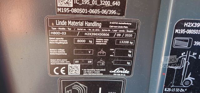 Челен мотокар LINDE H80D Frontstapler