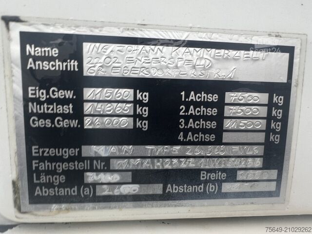 Kipper LKW MAN TGA 26.360 6X2/4 BL TGA 26.360 6X2/4 BL, Vorlauf Lenk-Liftachse