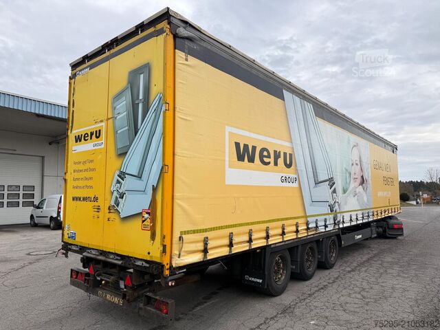 Semi-remorque bâchée KRONE 3Achs MEGA Staplerhalter Liftachse SAF TÜV05/26