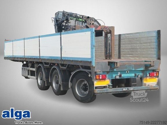 Auflieger mit offener Pritsche FLOOR FLO-17-30K1, Rollkran Kennis, Hatz-Motor,Gelenkt
