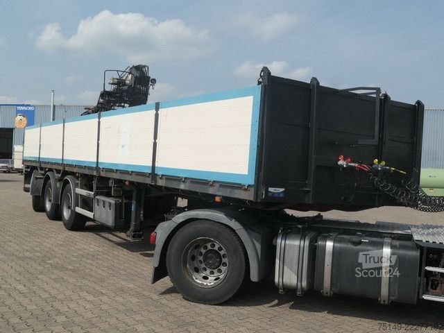 Auflieger mit offener Pritsche FLOOR FLO-17-30K1, Rollkran Kennis, Hatz-Motor,Gelenkt