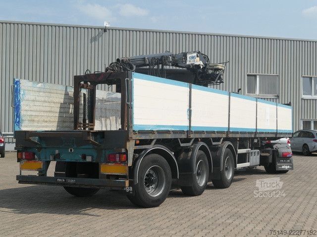 Auflieger mit offener Pritsche FLOOR FLO-17-30K1, Rollkran Kennis, Hatz-Motor,Gelenkt