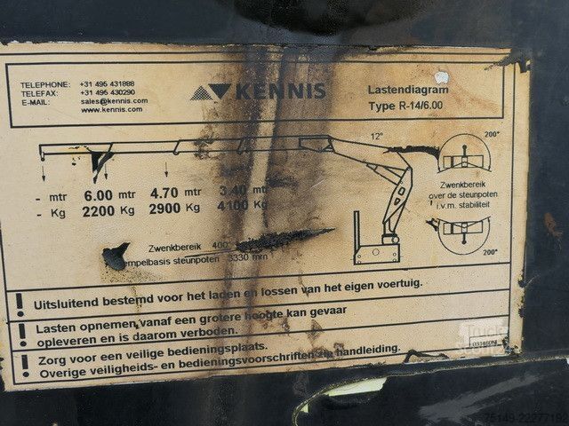 Semiremorcă deschisă FLOOR FLO-17-30K1, Rollkran Kennis, Hatz-Motor,Gelenkt