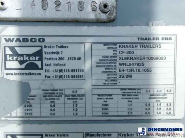 Plancher ambulant Kraker Walking floor trailer alu 90 m3 CF-200