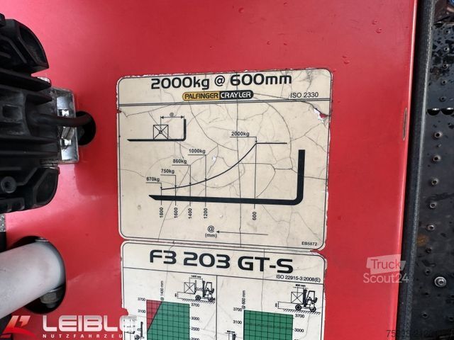 Carretilla elevadora PALFINGER F3-203 GT-S*2t Mitnahmestapler*24,5kW*2.743h