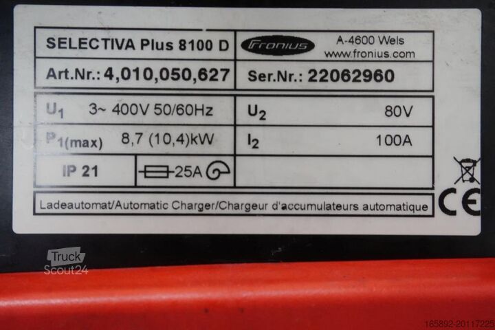 Gabelstaplerbatterie FRONIUS Selectiva 8100 D 80V/100A