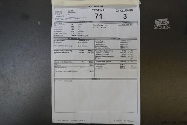 Batería de carretilla elevadora GRUMA 48 Volt 6 PzS 750 Ah