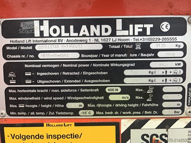 Scherenhubtisch Holland Lift N195-12EL Combistar (19.5 m)