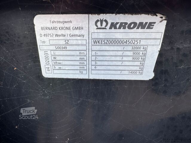 Transport de conteneurs Krone 2-Axle / Chassis / BPW / TUV: 2-2026 / Belgium ...