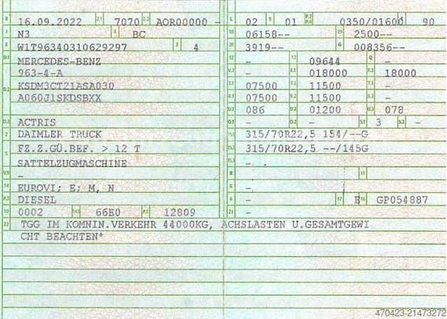 Standaard trekker MERCEDES-BENZ Actros 1848 LS 4x2*Blatt/Luft