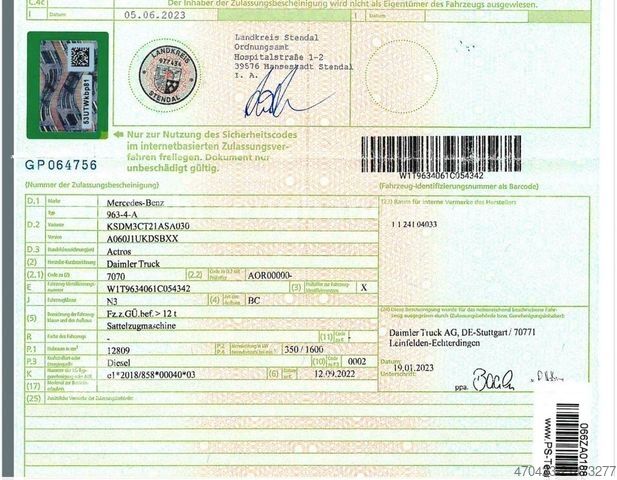 Standaard trekker MERCEDES-BENZ Actros 1848 LS 4x2*Blatt/Luft