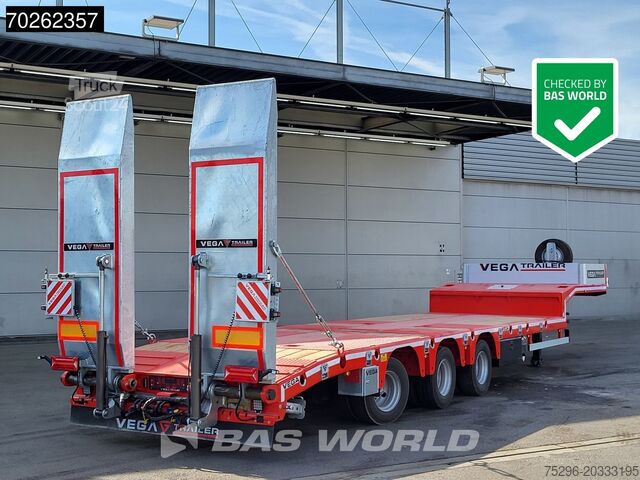 Zems iekrāvējs Vega Lowbed 2 axles NEW Hydr. Ramps. Lift+Steering Axle