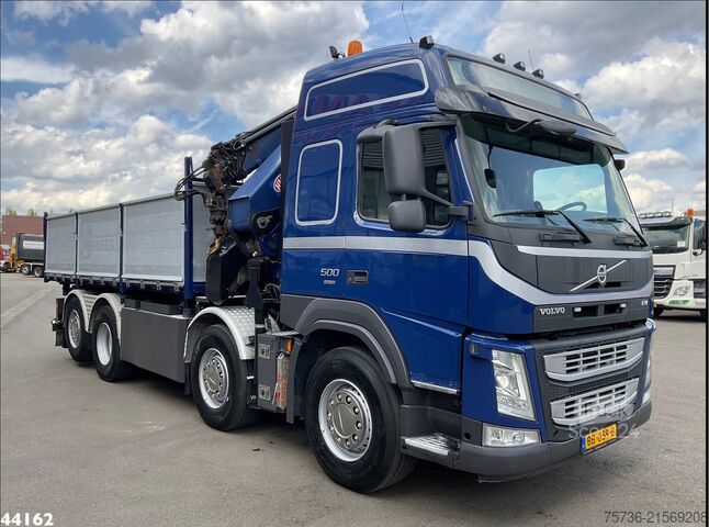 Camion-benne avec grue Volvo FM 500 Euro 6 HMF 50 Tonmeter laadkraan + Fly-Jib