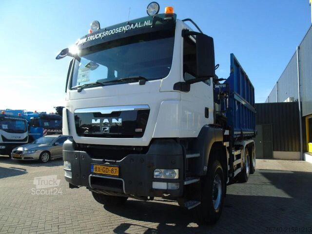 3-zijdenkipper MAN TGX + 6x6 + HIAB 166 E3 HIPRO + 3SIDE TIPPER