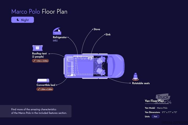 Camper Mercedes Marco Polo 2022 Automatique | Toit relevable
