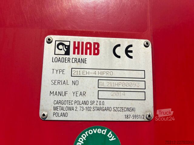 Nákladné auto s plochou korbou a plachtou Mercedes-Benz Antos 2542  Hiab211+Jib 20m Retarder Lenkachse E6