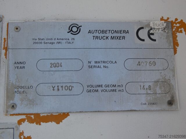 Concrete mixer truck Iveco EUROTRAKKER 380E38