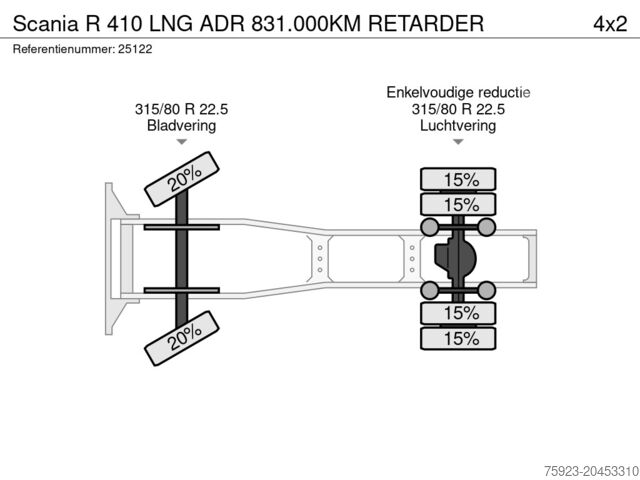 Опасни вещества Scania R 410 LNG ADR 831.000KM RETARDER