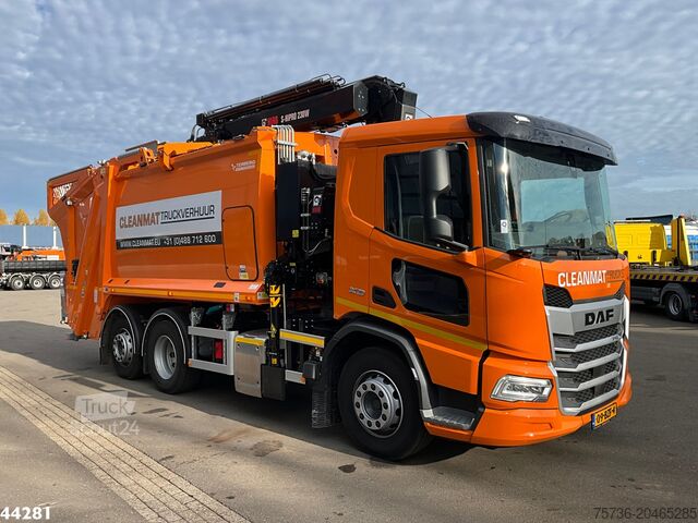 Atkritumu savākšanas transportlīdzeklis DAF FAN XD 340 Euro 6 Hiab 23 Tonmeter laadkraan
